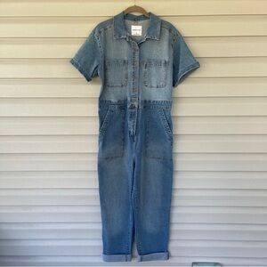 Celebrity Pink Blue Denim Jumpsuit